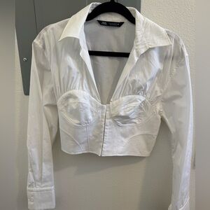Zara Elegant White Women's Crop Top